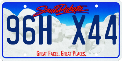 SD license plate 96HX44