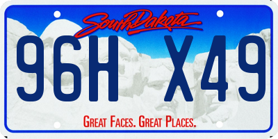 SD license plate 96HX49