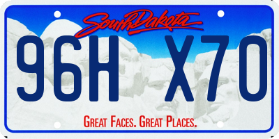 SD license plate 96HX70