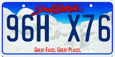 SD license plate 96HX76