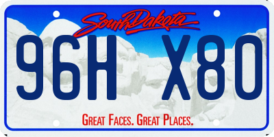 SD license plate 96HX80