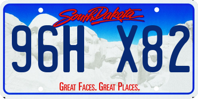 SD license plate 96HX82