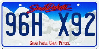 SD license plate 96HX92