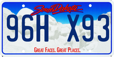 SD license plate 96HX93