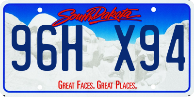 SD license plate 96HX94