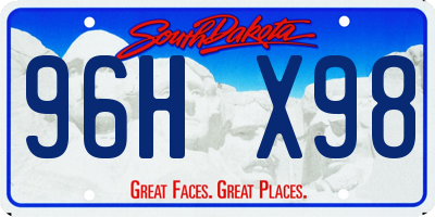 SD license plate 96HX98