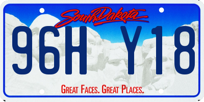 SD license plate 96HY18