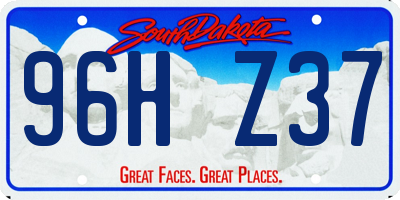 SD license plate 96HZ37