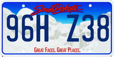 SD license plate 96HZ38