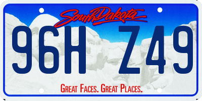 SD license plate 96HZ49
