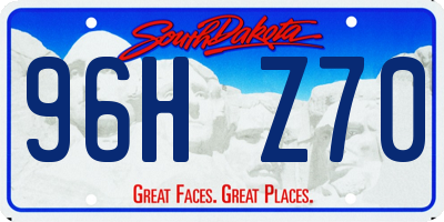SD license plate 96HZ70