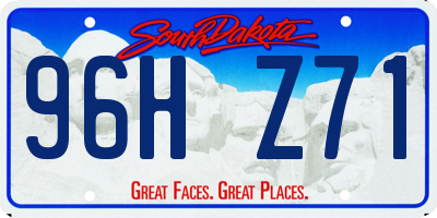 SD license plate 96HZ71