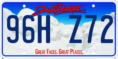 SD license plate 96HZ72