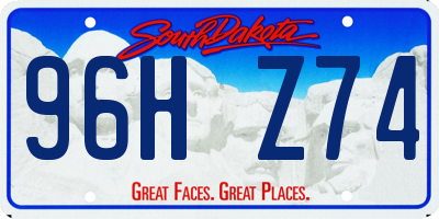 SD license plate 96HZ74