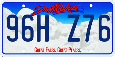 SD license plate 96HZ76