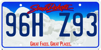SD license plate 96HZ93