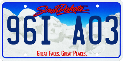 SD license plate 96IA03