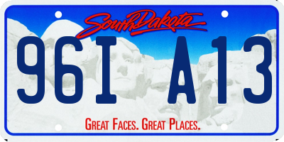 SD license plate 96IA13
