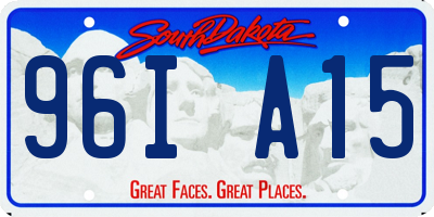 SD license plate 96IA15