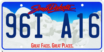 SD license plate 96IA16