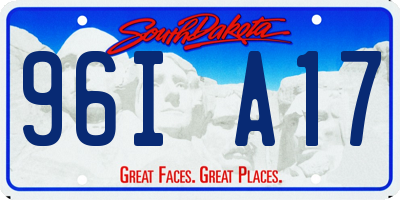 SD license plate 96IA17