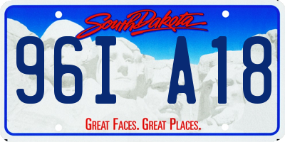 SD license plate 96IA18