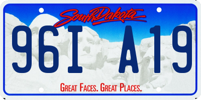 SD license plate 96IA19