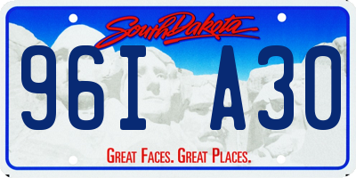 SD license plate 96IA30