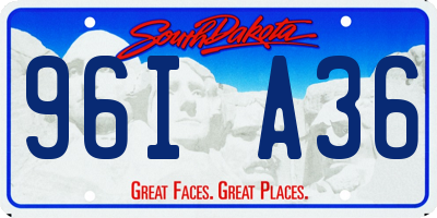 SD license plate 96IA36