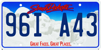 SD license plate 96IA43