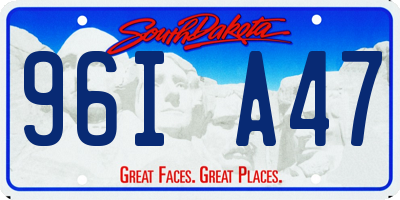 SD license plate 96IA47