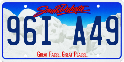 SD license plate 96IA49
