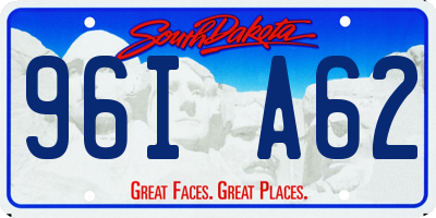 SD license plate 96IA62