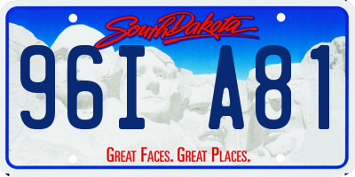 SD license plate 96IA81