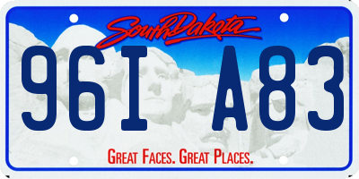 SD license plate 96IA83