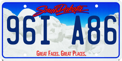 SD license plate 96IA86