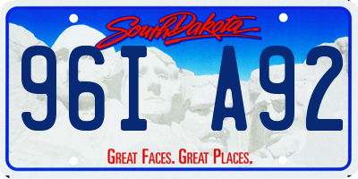 SD license plate 96IA92