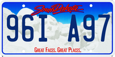 SD license plate 96IA97