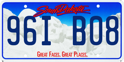 SD license plate 96IB08