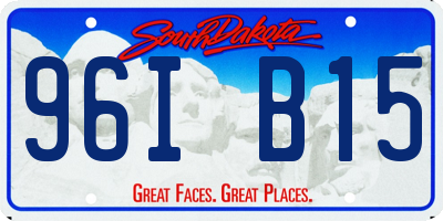 SD license plate 96IB15