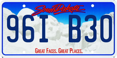 SD license plate 96IB30