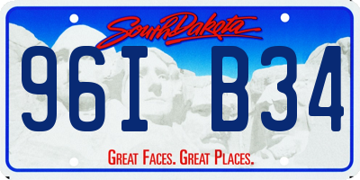 SD license plate 96IB34