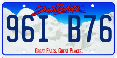 SD license plate 96IB76