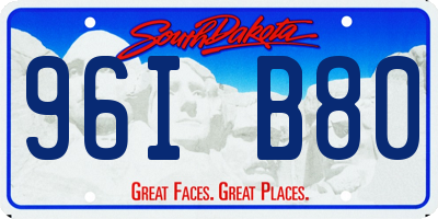 SD license plate 96IB80