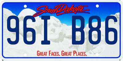 SD license plate 96IB86