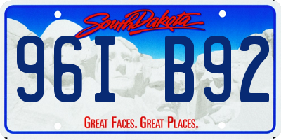 SD license plate 96IB92