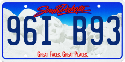 SD license plate 96IB93