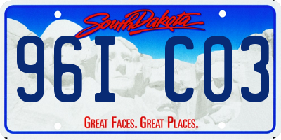 SD license plate 96IC03