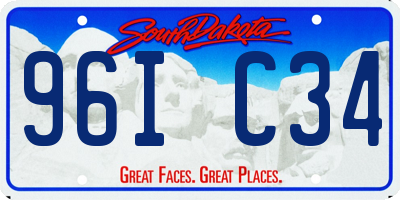 SD license plate 96IC34