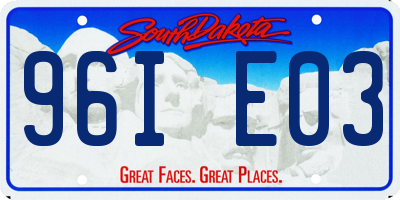 SD license plate 96IE03